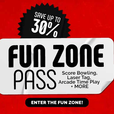 Teens bowling and playing laser tag