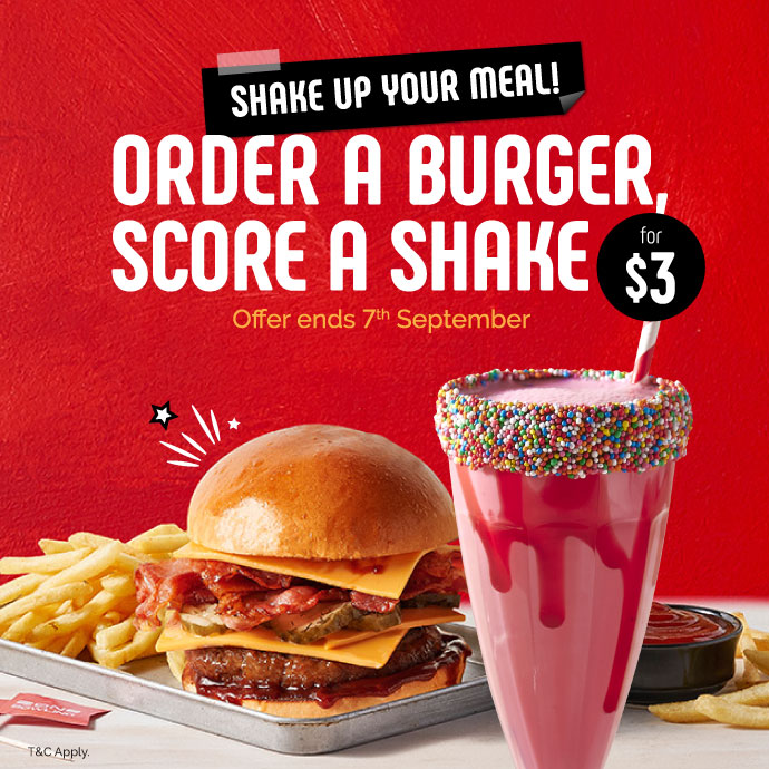 $3 Shake with any burger 